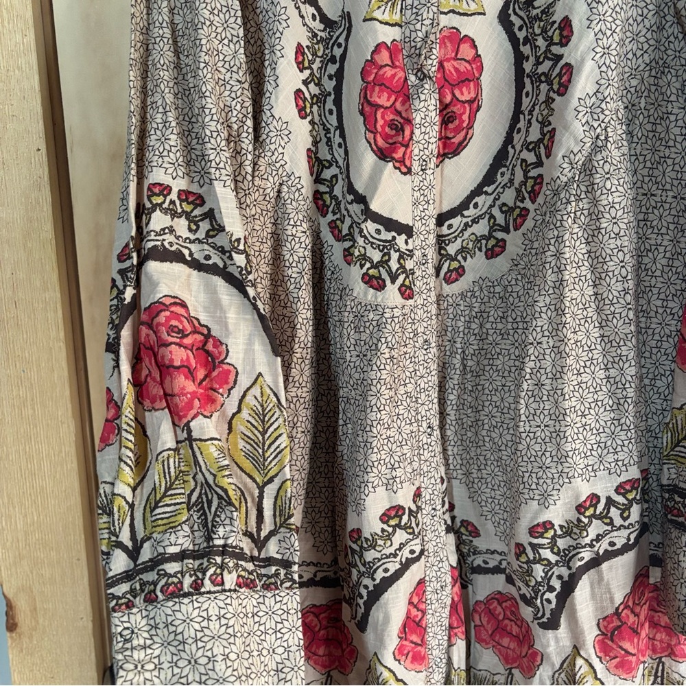 🆕Free People ‘Smell The Roses’ Button Down Mini Shirt Dress Sz M - Picture 10 of 13